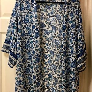 H & M Divided Blue Floral Kimono